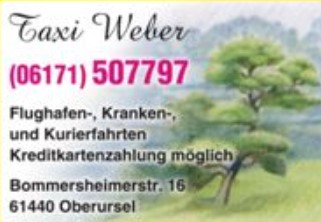 TAXI WEBER IHN. UTE WEBER