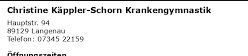 Christine Käppler-Schorn Krankengymnastik-Praxis