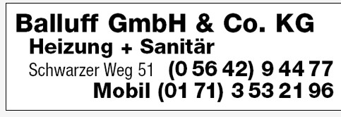 Balluff GmbH & Co. KG Heizungsbau + Sanitär