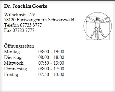 Zahnarztpraxis Herr Dr. med. dent. Joachim Goerke