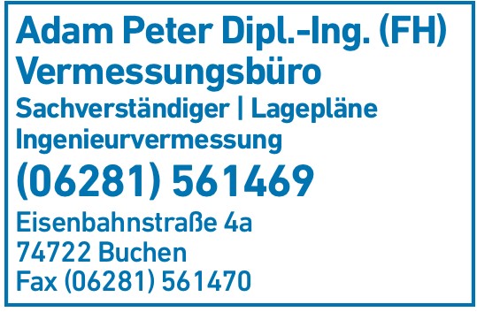 Adam Peter Dipl. Ing. (FH) Vermessungsbüro